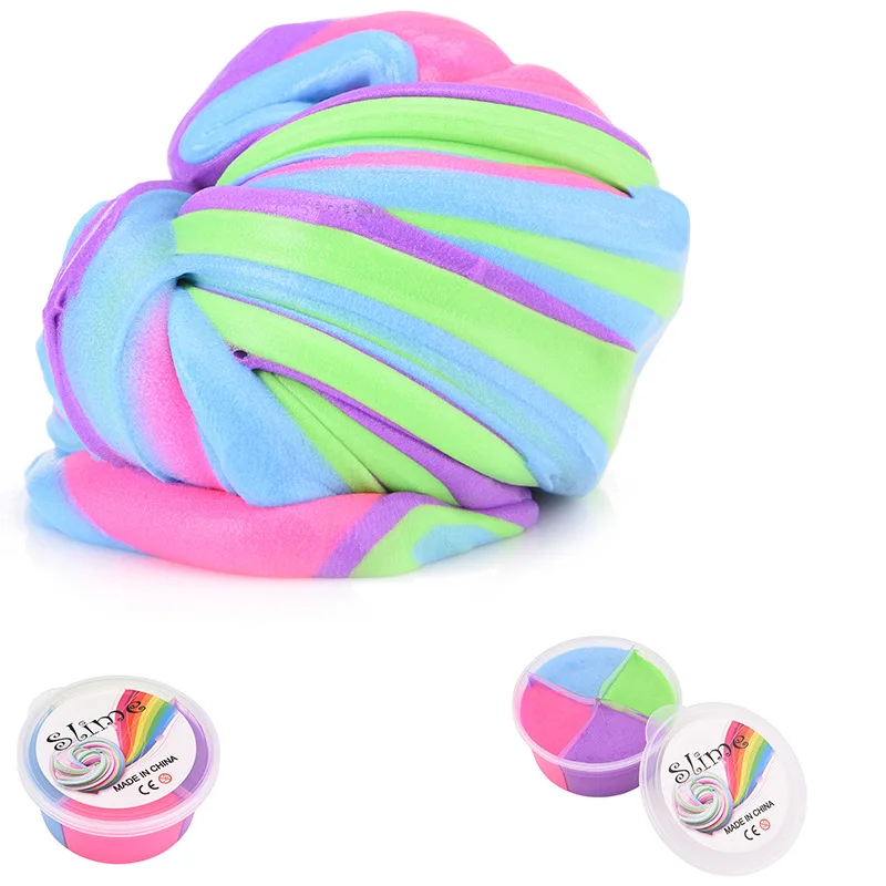 

6.5OZ Fluffy Foam Slime Putty Stress Relief Magic MultiColor Slime Sludge Cotton Mud Toy Slime Toys Antistress Toy Plastice Clay