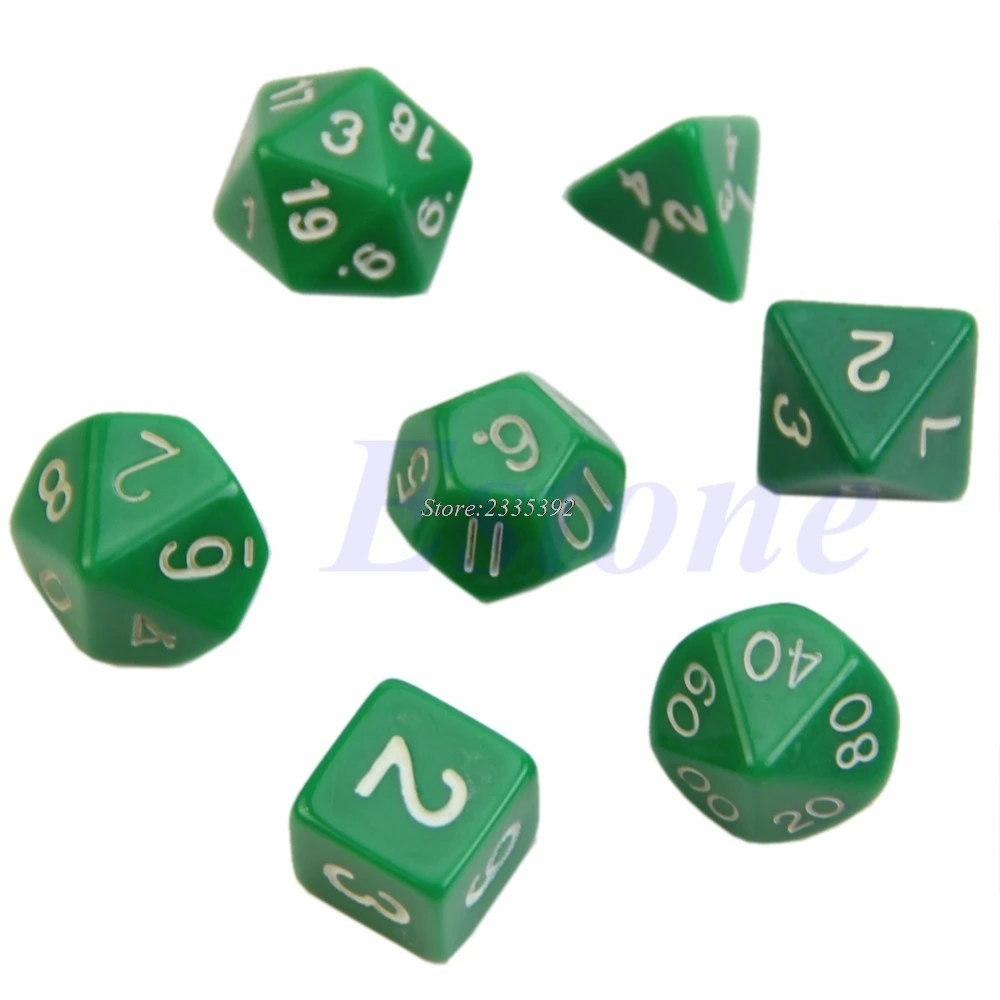 Набор из 7 Гранник D4 D6 D8 D10 D12 D20 Подземелья и Драконы D & D RPG разнообразные игральные кости игры