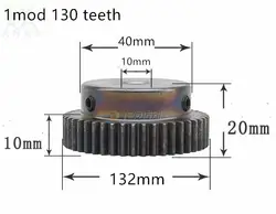 1mod 130 зубы Шестерни мод 1 CNC прямозубая Шестерня 130 зуб диаметр 10 мм справа положительные Шестерни стальная зубчатая рейка передачи RC