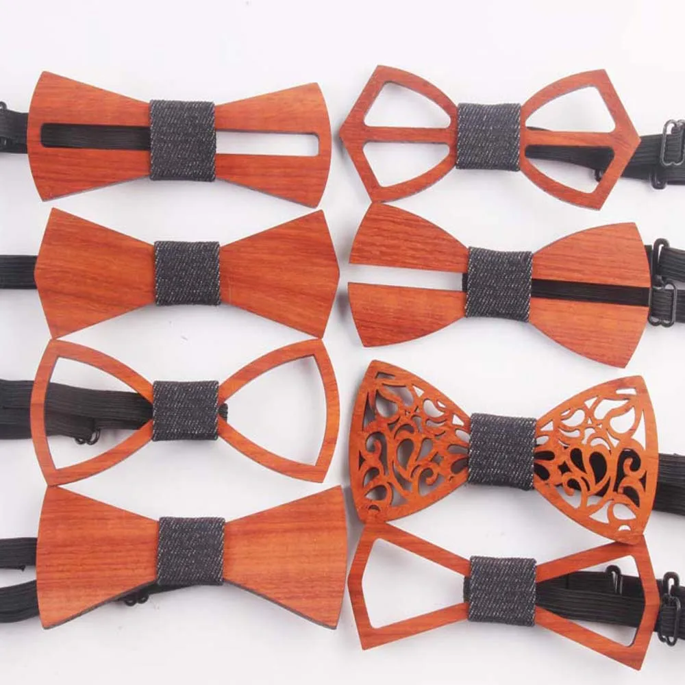 

2018 Birthday Christmas Gift Wooden Bowtie Cravat Classic New Handmade Wedding Party Butterfly Suit Hollow Wood Neckwear Bow Tie