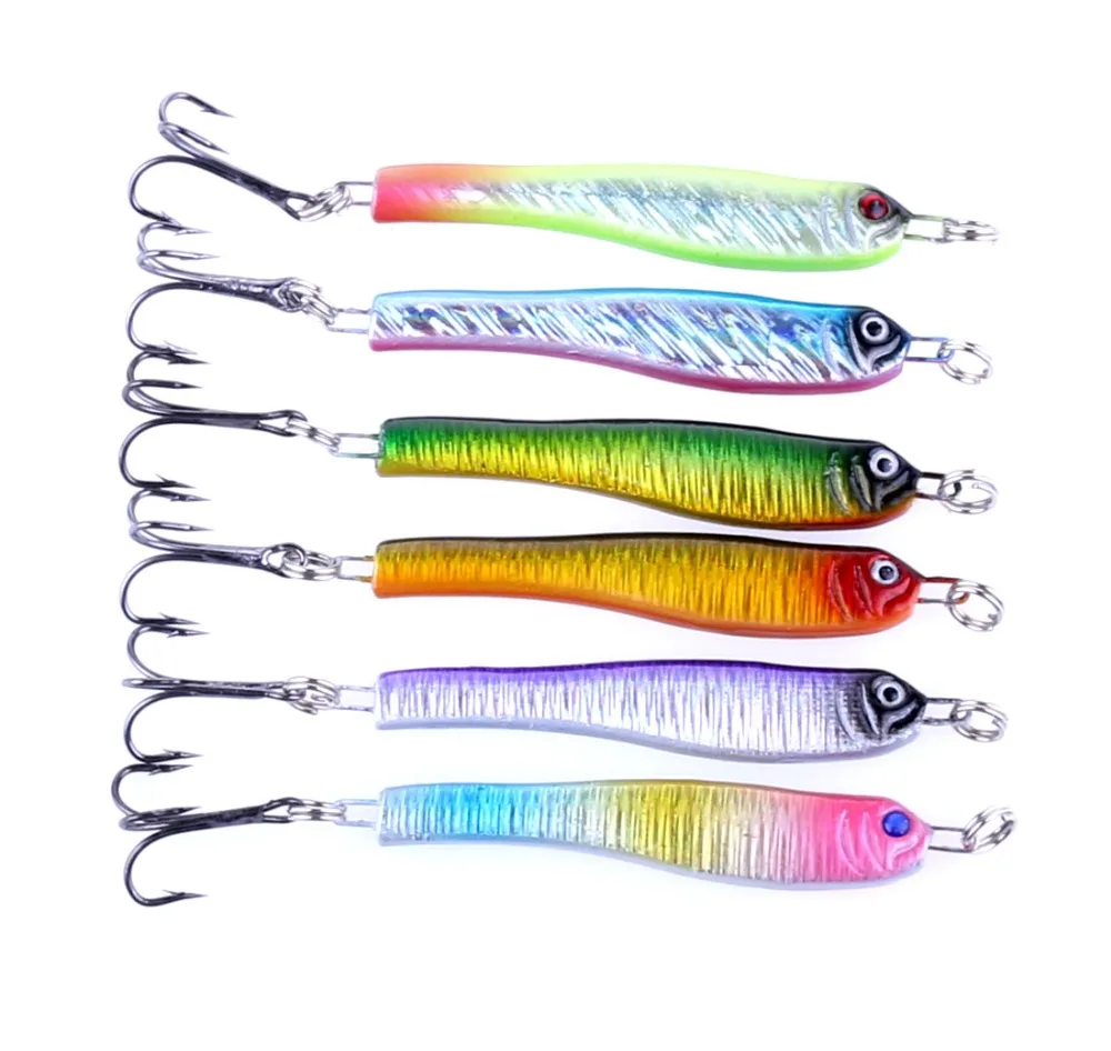 6PCS New 20G 5.7CM Paillette spanish mackerel jewfish lead fishing lures Iron plate sequins