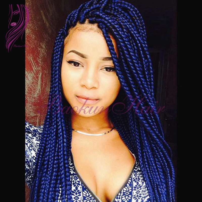 Micro Braided Lace Front Wigs For Black Women Best Quality Blue Wig Cheap Heat Resistant Hair For African American Braided Wigs Braided Lace Front Wigs Wigs For Blacksfront Wig Aliexpress