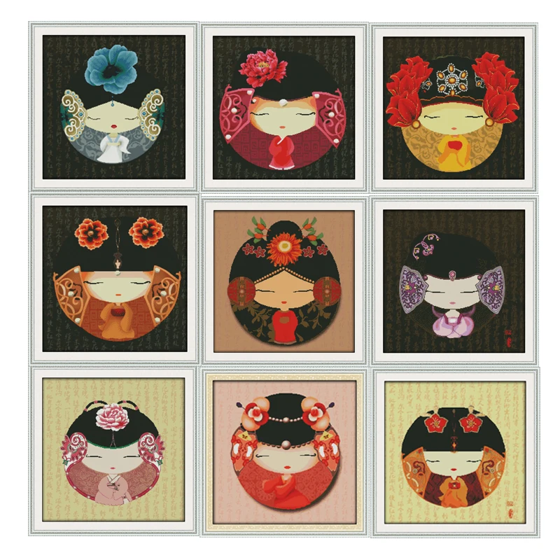 Chinese Baby Cross Stitch Patterns 11CT 14CT Cross Stitch Kit DMC