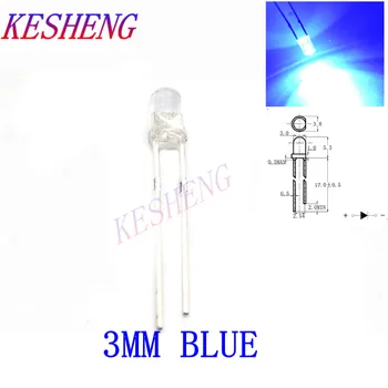

100PCS/ NEW 3mm Round Super Bright Blue LED light Diode Kit for Arduino UNO
