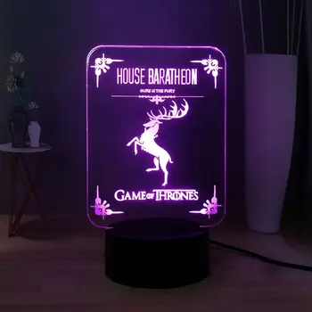 

2019 GAME OF THRONES LED Kids Bedside Night Light HOUSE BARATHEON USB Remote 3D Desk Lamp Birthday Holiday Toys Ours Is the Fury