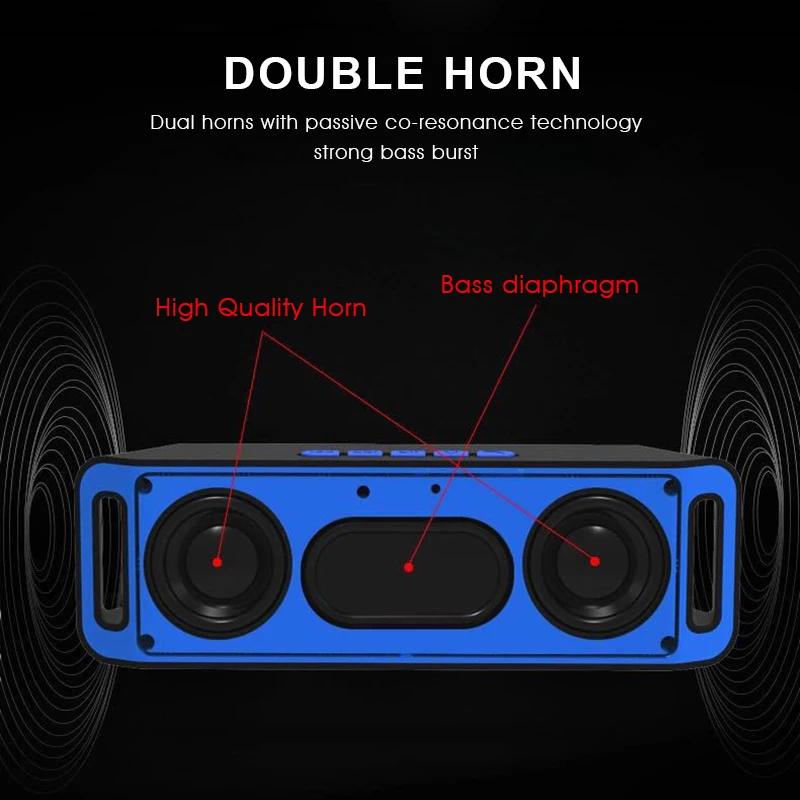 SC208 Открытый Портативный беспроводной Bluetooth динамик Саундбар аудио стерео сабвуфер динамик s Mp3 плееры Поддержка TF/UDISK FM радио