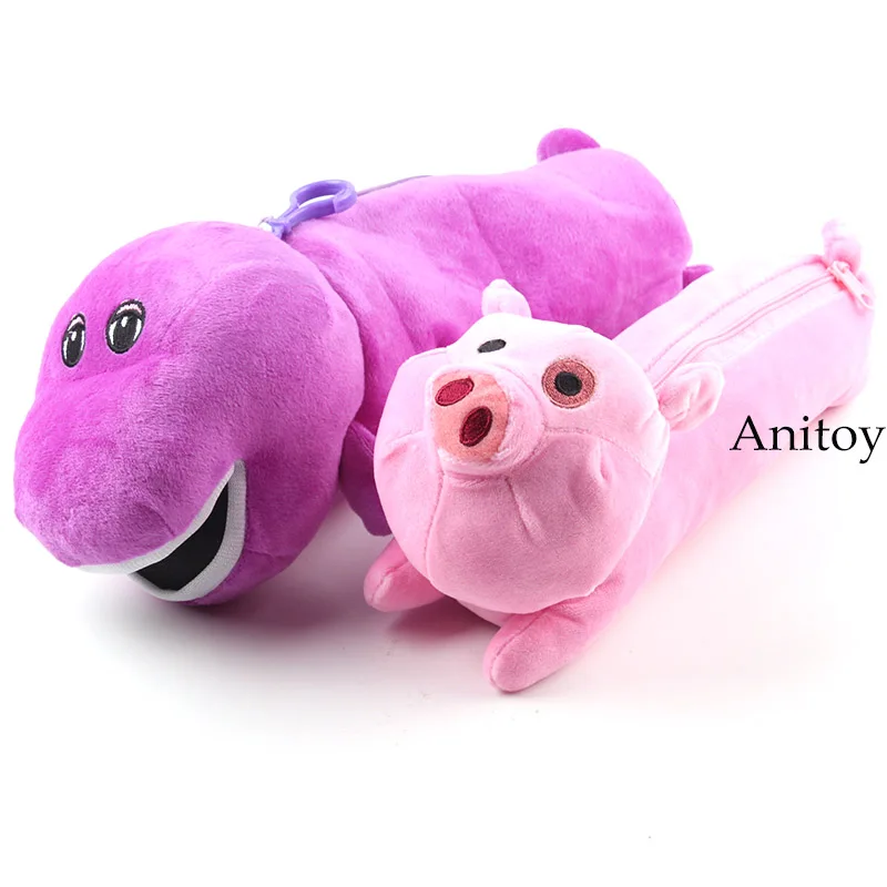 

Barney and Friends Dinosaur Barney / Cute Pink Pig Plush Toy Plush Pencil Case Bag Soft Stuffed Animals Toys Dolls