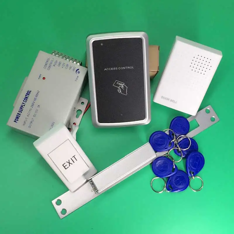 125KHz Door Access Control Security System Kit + NC Electric Strike Lock+ Door Bell +Rfid Keyfobs+ Power 125KHz Door Access Control Security System Kit + NC Electric Strike Lock+ Door Bell +Rfid Keyfobs+ Power
