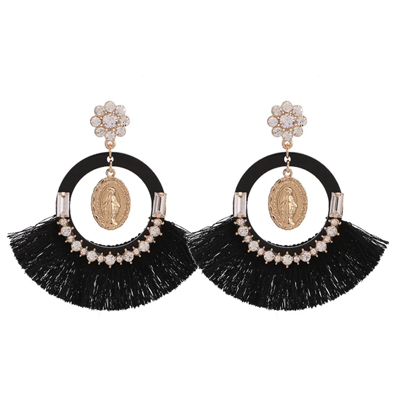 2019 Boho Lange Tassel Oorbellen voor Vrouwen Fashion Dangle Drop Oorbellen Sieraden Handgemaakte Fringe Verklaring Oorbel women earrings