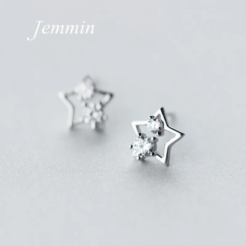 

925 Sterling Silver Stub Earrings Women Five-pointed Star Crastal Jewelry Japan And Korea Star Style Forever Love Earring