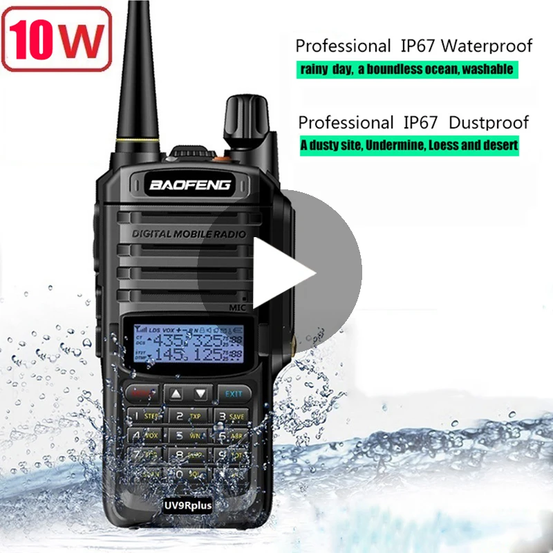 baofeng uv-9r uv 9r plus для комплект рация 2 шт 10 км 10 Вт cb водонепроницаемая автомобильная портативная рации ham радиостанция трансивер baufeng двухдиновая магнитола радиостанции boafeng двухдиапазонная uhf vhf