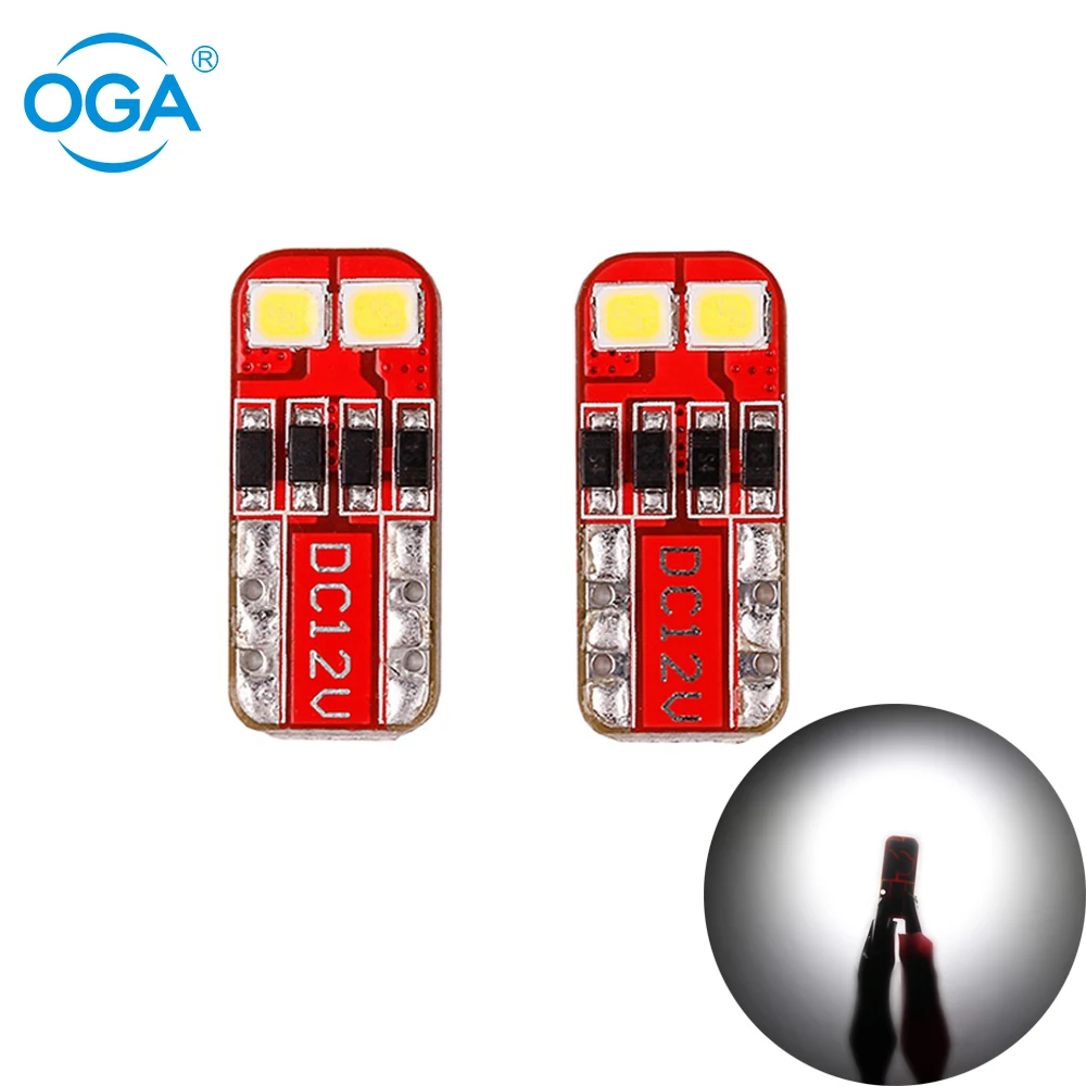 

OGA 2PCS T10 Led Bulbs 168 194 LED W5W Auto Car Led Instrument Light Reading Lamp 2835 SMD DC12V Signal Lamp 6000k Smaller size
