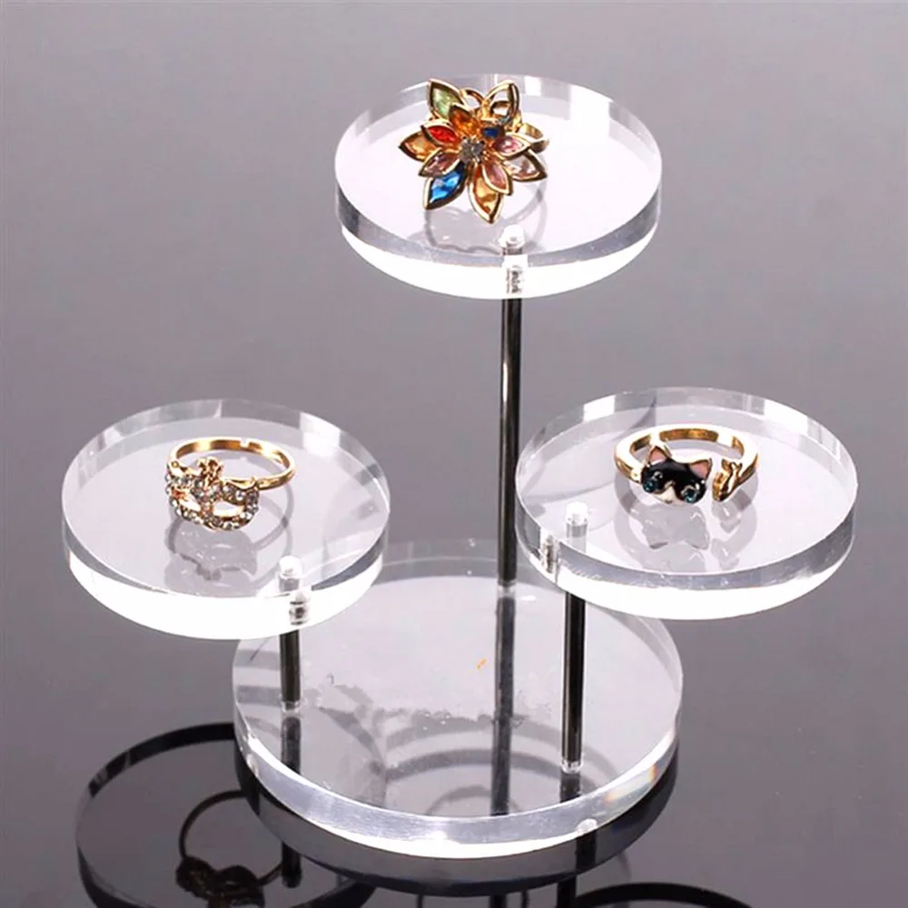 

JAVRICK Acrylic Jewelry Display Necklace Bracelet Round Table Holder Stand Rack Case Hot #2S92483