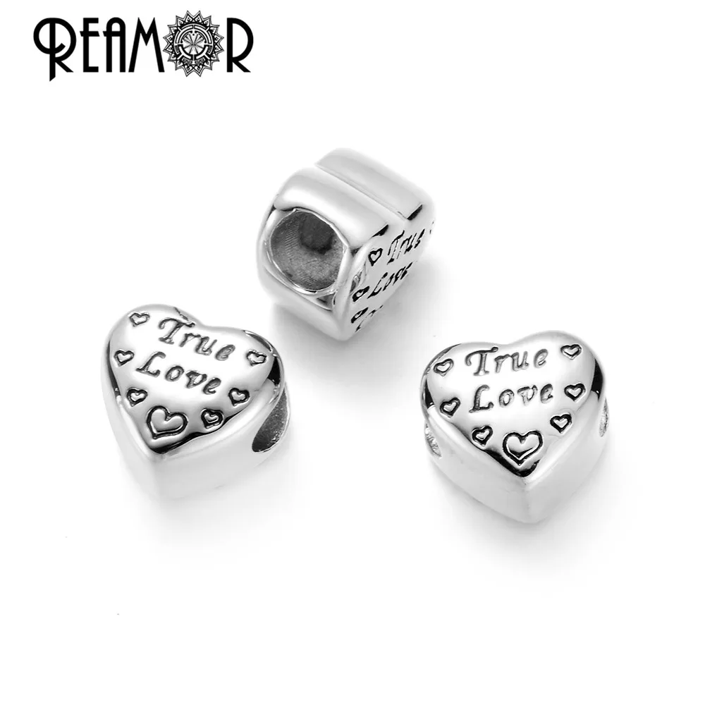 Женский браслет Reamor 5 шт. из нержавеющей стали 316l в виде сердца с надписью True