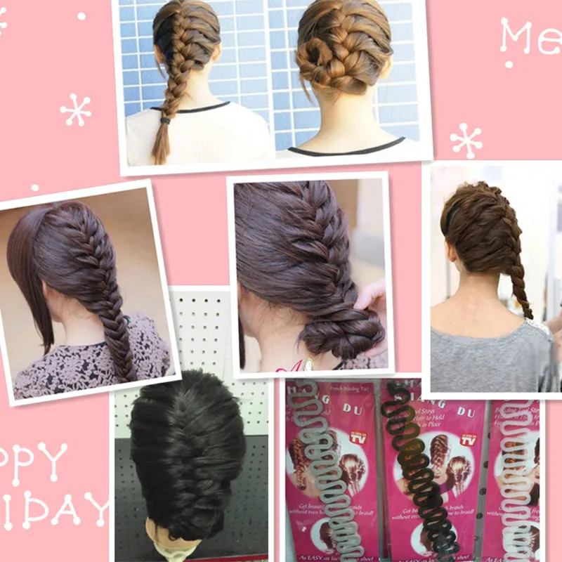 2018 Hot sale 6 Colors Fashion Hair Braiding Braider Tool Roller With Magic Hair Twist Styling Bun Maker Centipede braid Tool