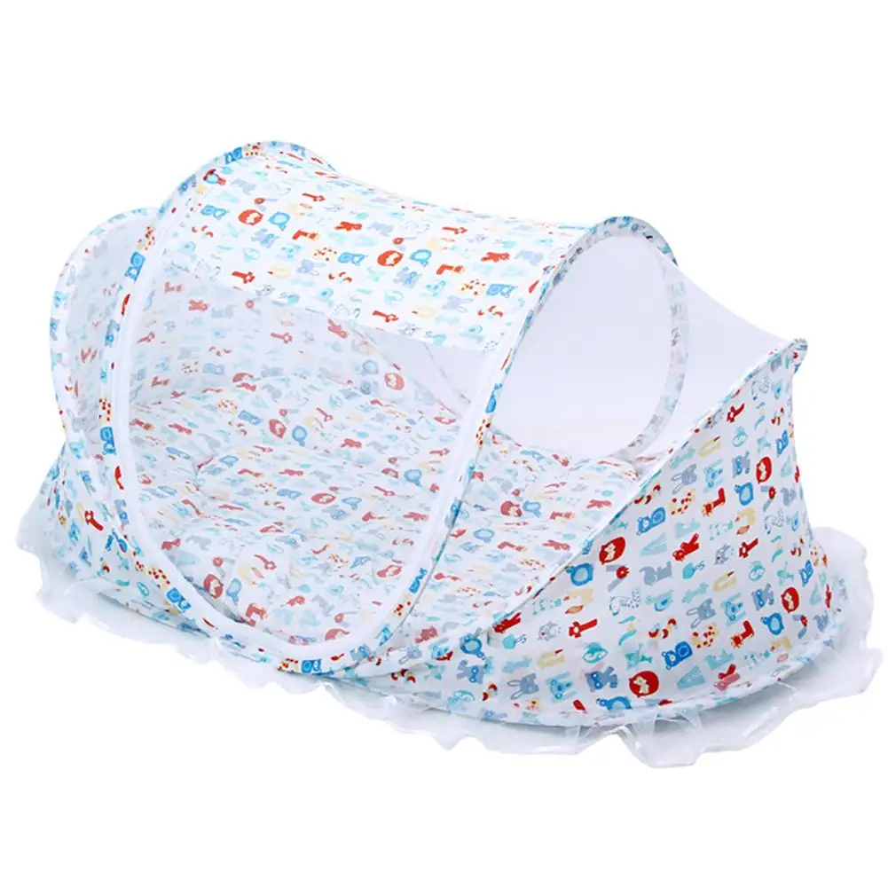 Складная новая детская кроватка 0-2 лет детская кровать с коврик на подушку комплект портативная складная кровать с противомоскитной сеткой подкладка кроватка новорожденный сон кровать