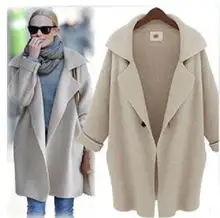 2016 New Womens Winter Jackets And Coats Plus Size Turn Down Collor Coat Shawl Collar Cardigan Coat Female Warm Parka