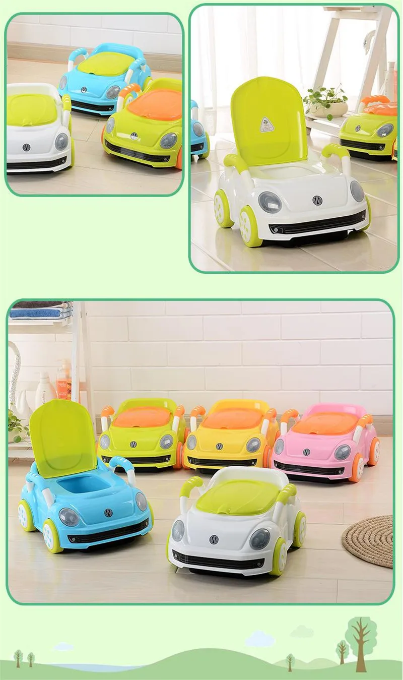 2017 Brand Cute Beetle Car Style Baby Potty Trainer Plastic Kids Toilet Travel Potty Chair Free Shipping Urinary Potty Boy Girl14