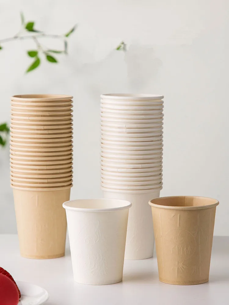 

40/50pcs/pack High Quality Bamboo Fiber Household Paper Cups Disposable Coffee Cup Tea Cup Party Supplies