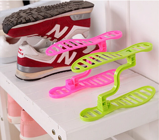 1 Pair Creative Space Save Design Plastic Home Furniture Shoe Storage Shelf Organizer Keeper Unisex Shoe Rack XJ001