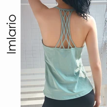 Свободные крест-накрест майка для занятий йогой Для женщин бедра Длина тренировки Racerback топы из мягкого хлопка спортивная футболка Dry Fit Спортивная одежда для спортзала без рукавов