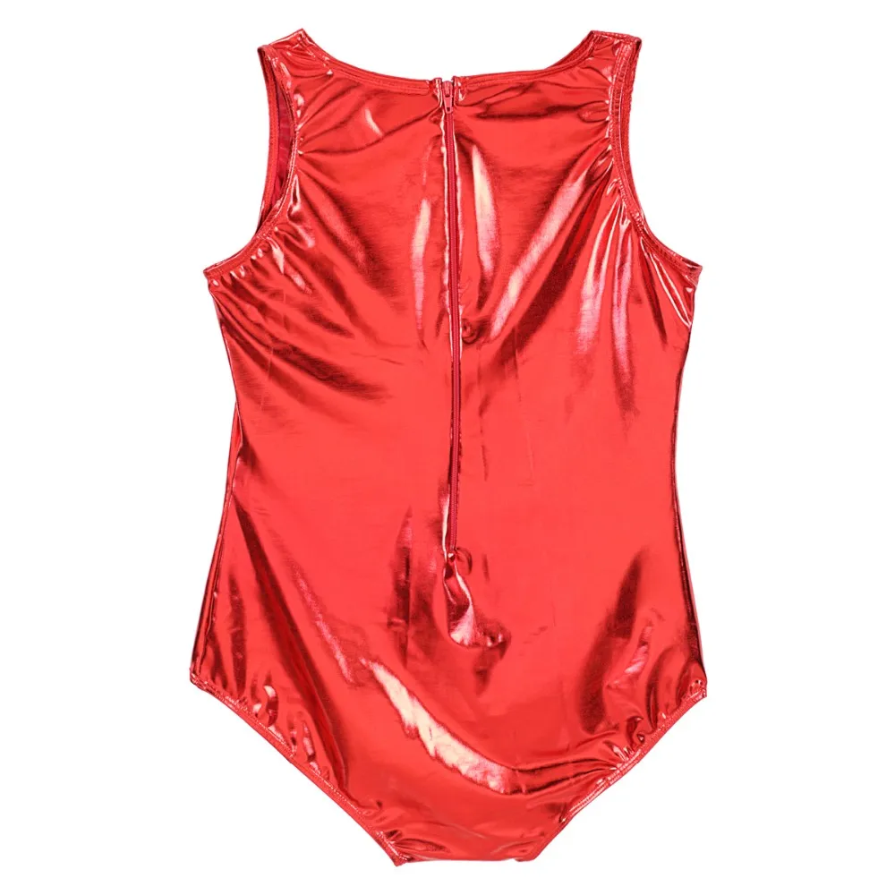 Women  Gymnastics Clothes Shiny Spliced  Tank Dance Leotard For Class Stage Performance (4)