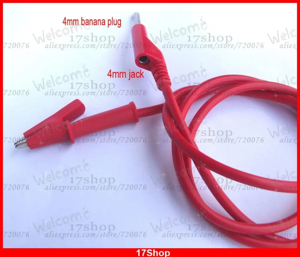 

1PCS Copper 4mm banana plug TO Alligator clip silicone Voltage probe Cables