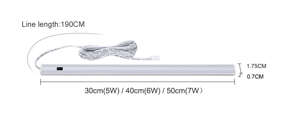 30/40/50 см ручная развертка переключатель светодиодный под кабинет Кухня светильник светодиодный бар светильник 12v шкаф для спальни ночной Светильник s Крытый настенный светильник