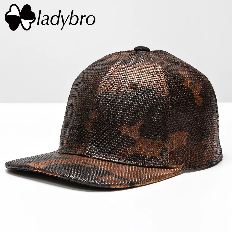 Ladybro брендовая качественная женская шляпа флаг переплетенная кепка мужская кожаная кепка летняя уличная печать бейсболка с надписью хип хоп кепка Женская - Цвет: 002