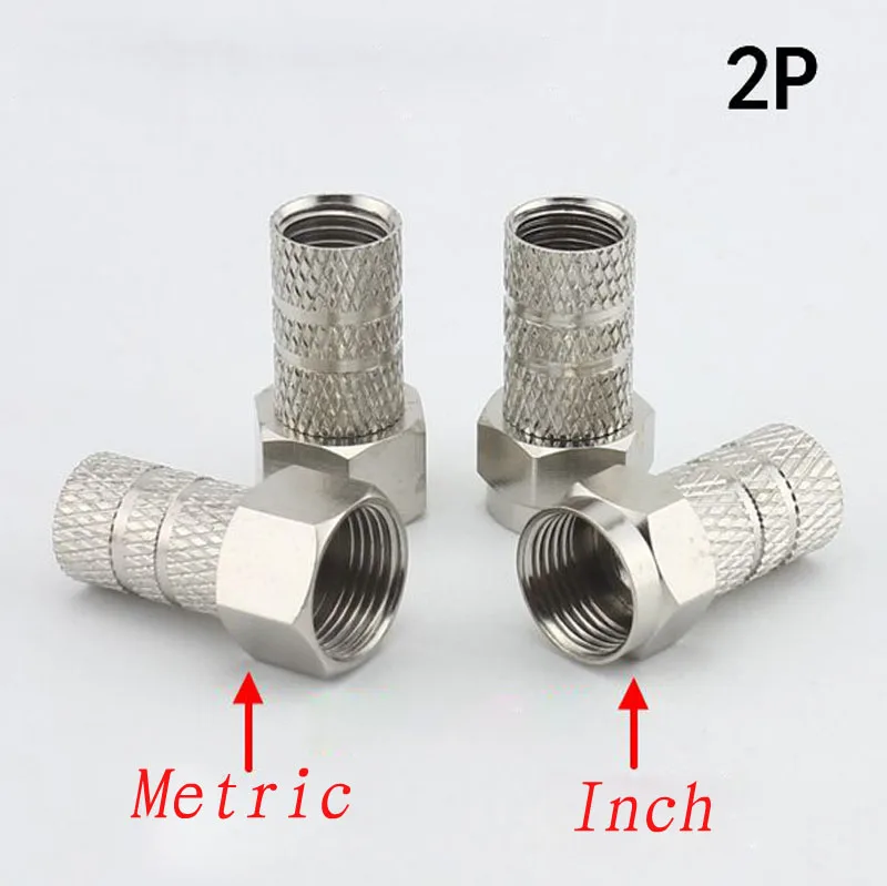 

100pcs TV Cable Connector F Plug Self-tightening Screw F Head Satellite Digital Set-top Box Connector 75-5 Thick Inch Metric