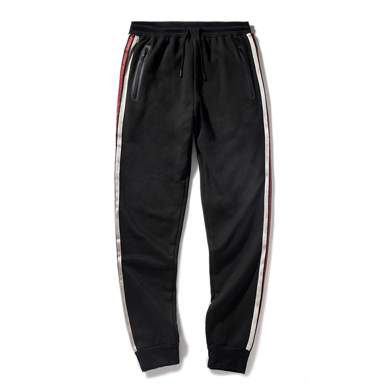 

Men Casual Jogging Sweatpants 2019 Autumn Winter New Male Loose Trousers Solid Side Striped Workout Men's Sportswear Trousers