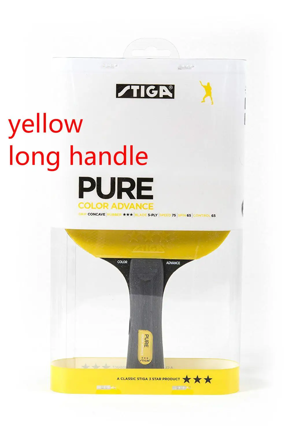 Stiga чистый цвет настольный теннис ракетки двойной прыщи в резиновой пинг ракетки для понга - Цвет: long handle