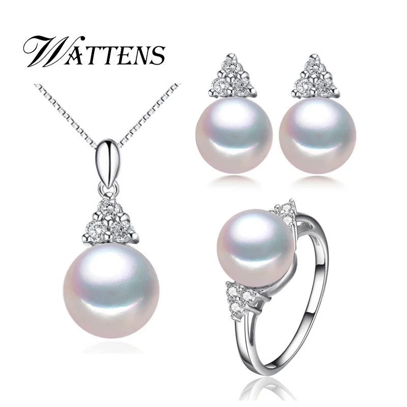 

WATTENS crown Black White Pearl Earrings Pendants,New Fashion Jewelry Natural Pearl Sets, Party Jewelry Sets,jewelry box