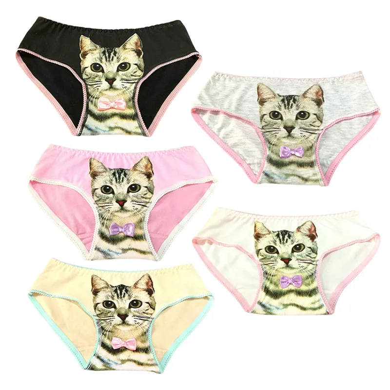 

100% cotton cute cat panties women's briefs sexy underwear lace 100% cotton panties
