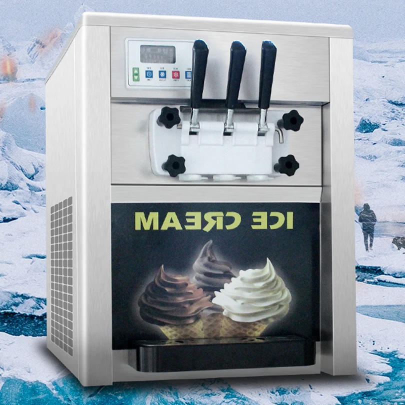 

Commercial Table Top Three Flavor Soft Ice Cream Machine