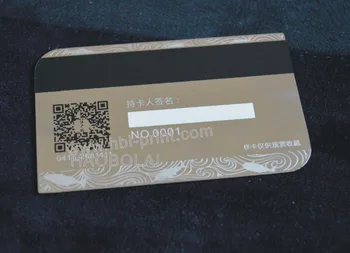 

QR code metal card with magstrip loco, signature and random numbering, full color printing