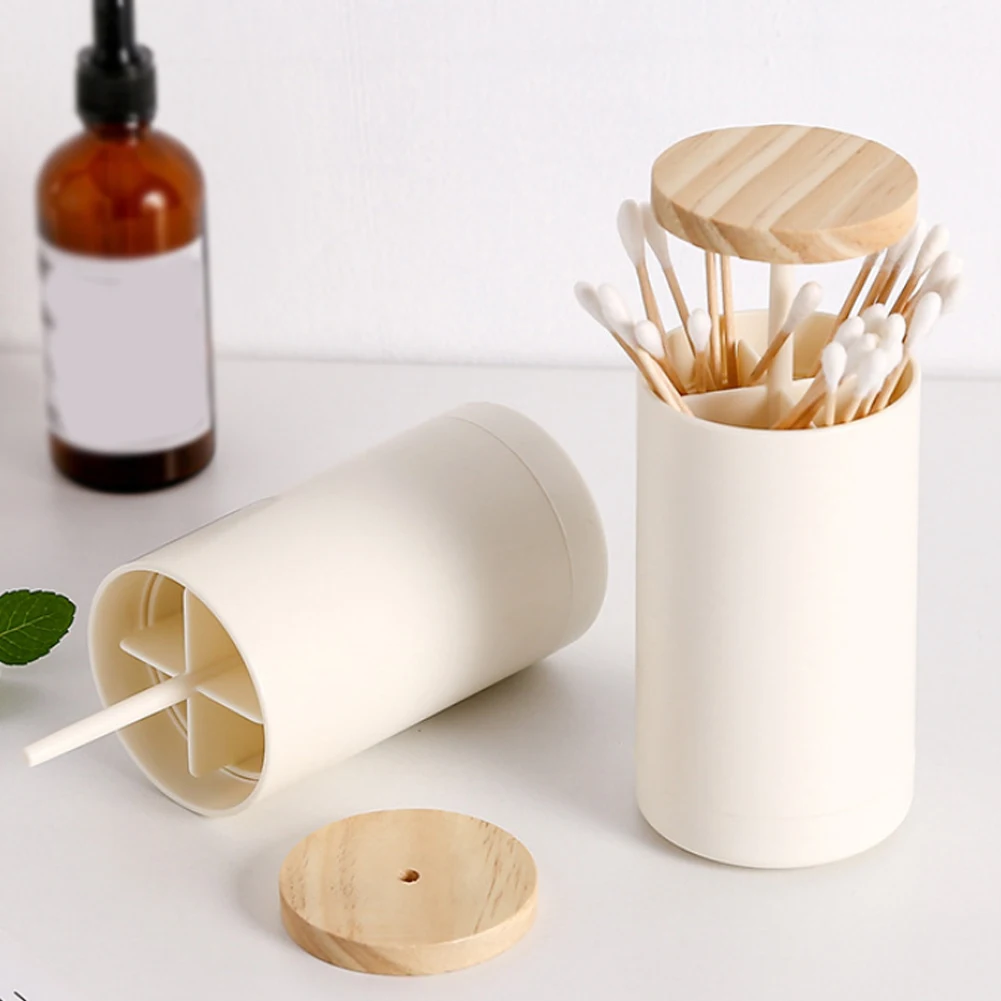 

Wooden Cover Home Table Press Type Dispenser Box Nordic Style Stand Dustproof Automatic Accessories Toothpick Holder Decoration