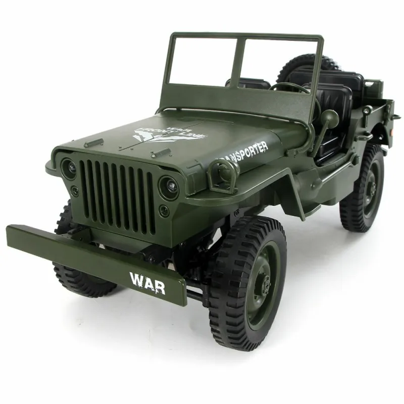 

1:10 RC Car 2.4G 4WD Convertible Remote Control Light Jeep Four-Wheel Drive Off-Road Military Climbing Car Toy Kid Gift