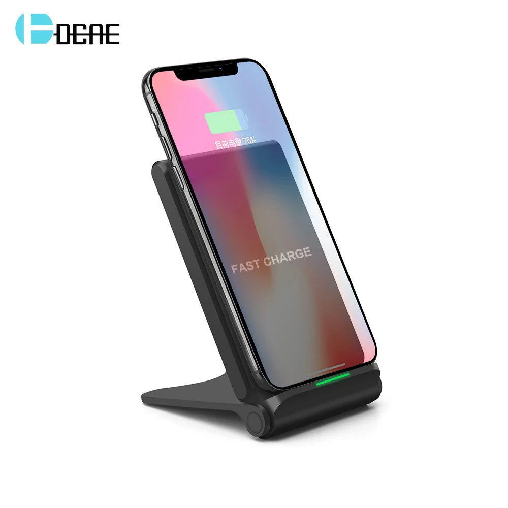 

DCAE Fast Qi Wireless Charger for Samsung Galaxy S8 S9 Note 9 for iPhone 8 X XS Max XR 10W Foldable Wireless Charging Pad Holder