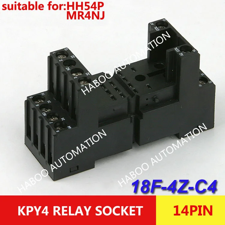 

10pcs/lot 14 pin socket KPY4 PYF-14BE/3 sreies relay socket electrical mini socket HABOO 4NO+4NC 300V 10A socket set