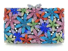 YU18-4 Crystal Evening Bag Clutch Peacock diamond pochette soiree Women evening handbag wedding party purse clutch bag