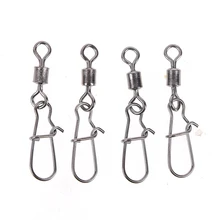 200 шт./лот, поворотные Крючки из нержавеющей стали с красивыми защелками, соединитель для приманки, морские рок, поворотные застежки для рыбалки, снасти