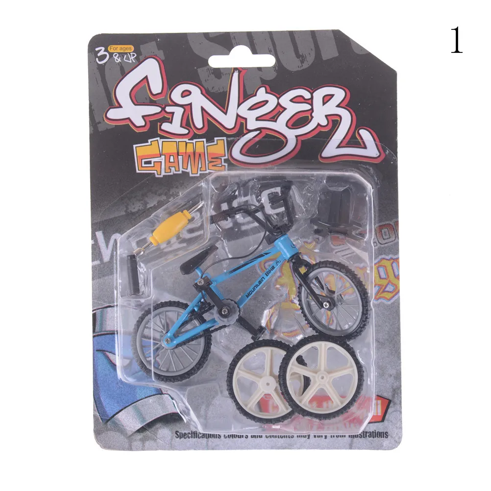 1 шт. мини Finger BMX велосипед Флик Трикс Finger Bikes игрушки BMX модель велосипеда Tech Deck гаджеты Новинка кляп игрушки 10,5 см* 7 см - Цвет: Blue