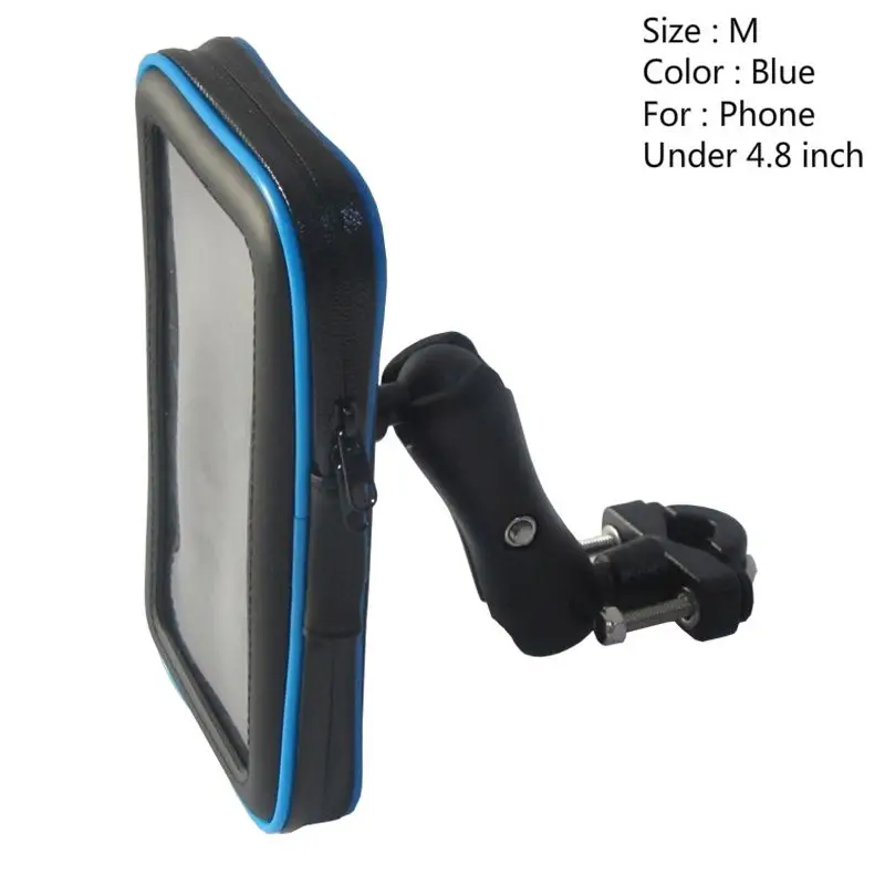 Новое обновление Универсальный Велосипедный мотоцикл MTB велосипед держатель телефона водонепроницаемый чехол руль держатель для iPhone samsung gps - Цвет: Blue M