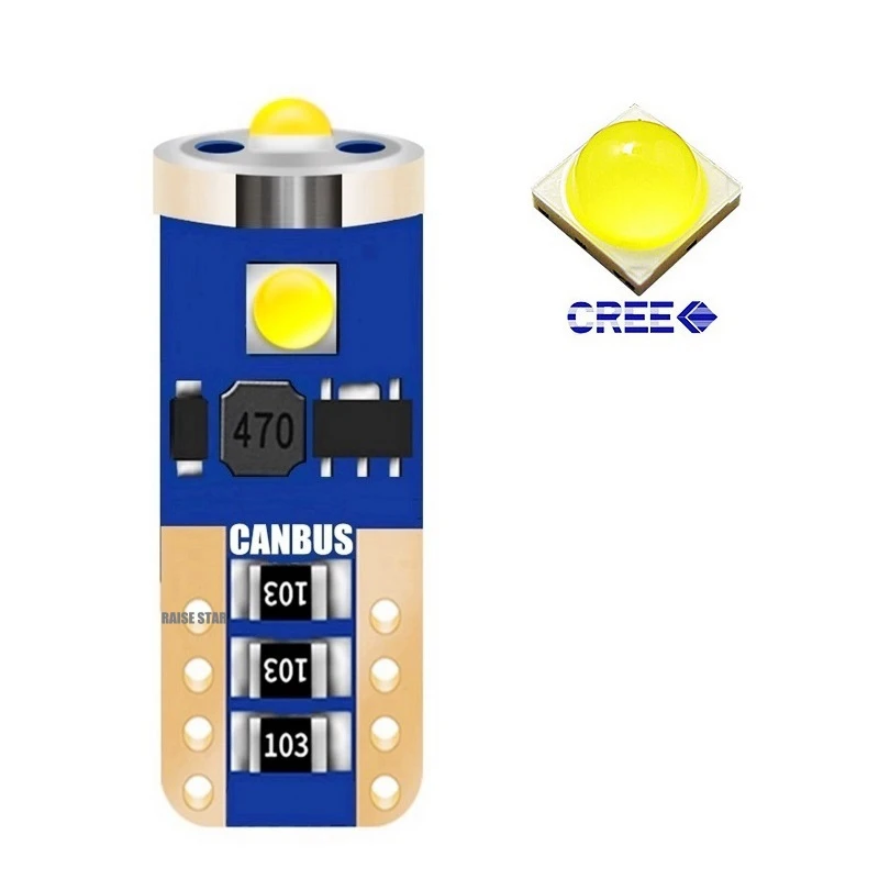 

1PCS T10 W5W Cree Chip LED CANBUS NO ERROR Car Dome Reading Lamp Motor Parking Light License Plate Bulb Turn Signal Xenon White