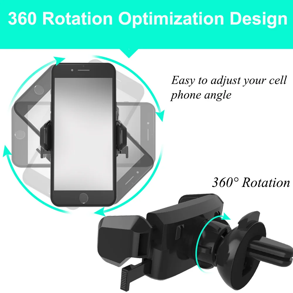 IKSNAIL 360 Вращение на вентиляционное отверстие крепление gps Подставка Авто замок автомобильный держатель телефона для iPhone X 8 Xiaomi gps Кронштейн подставка для мобильного телефона