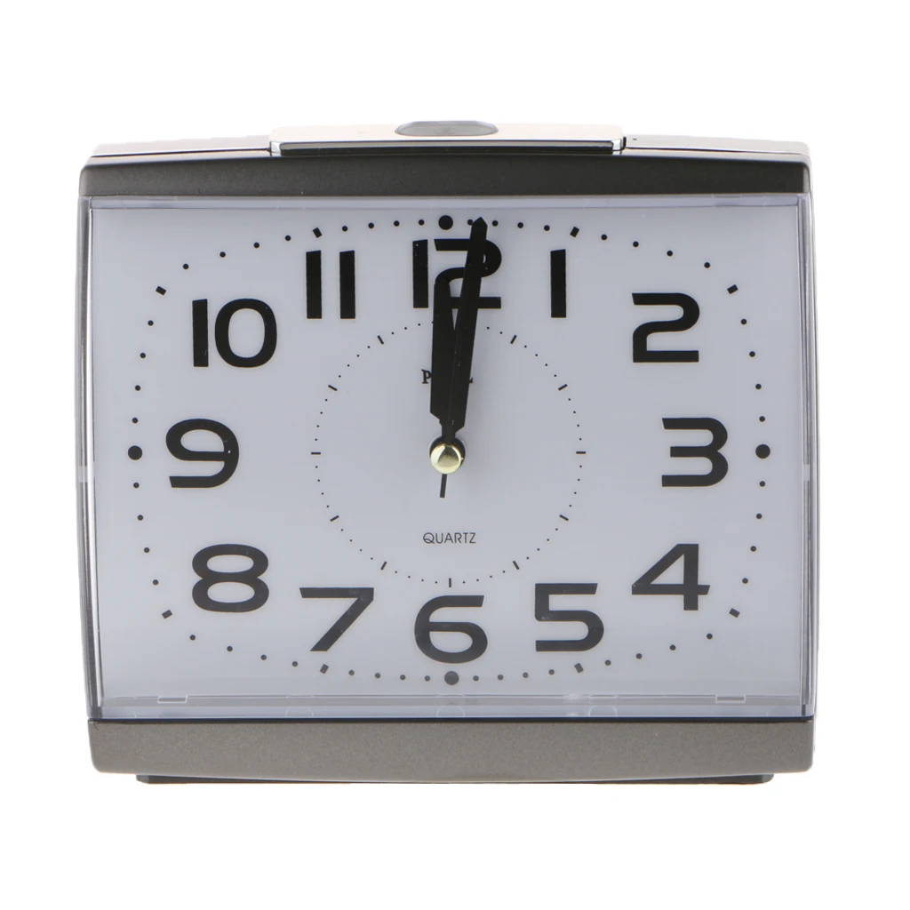 Non Ticking Silent Quartz Analog Bedsides Alarm Clock with Nightlight and Snooze Beep Alarm Clock Battery Operated