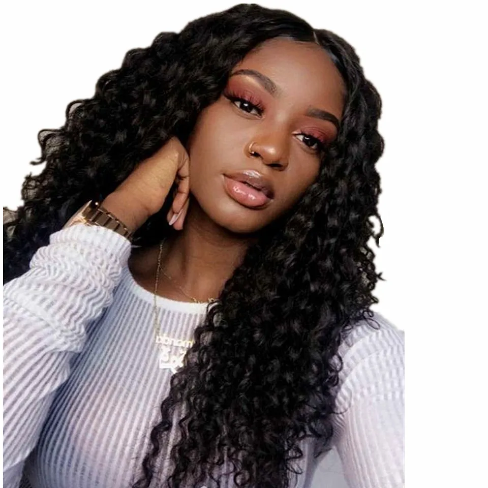 Brazilian Remy Deep Wave Lace Front Human Hair Wig Long Hair 26Inch