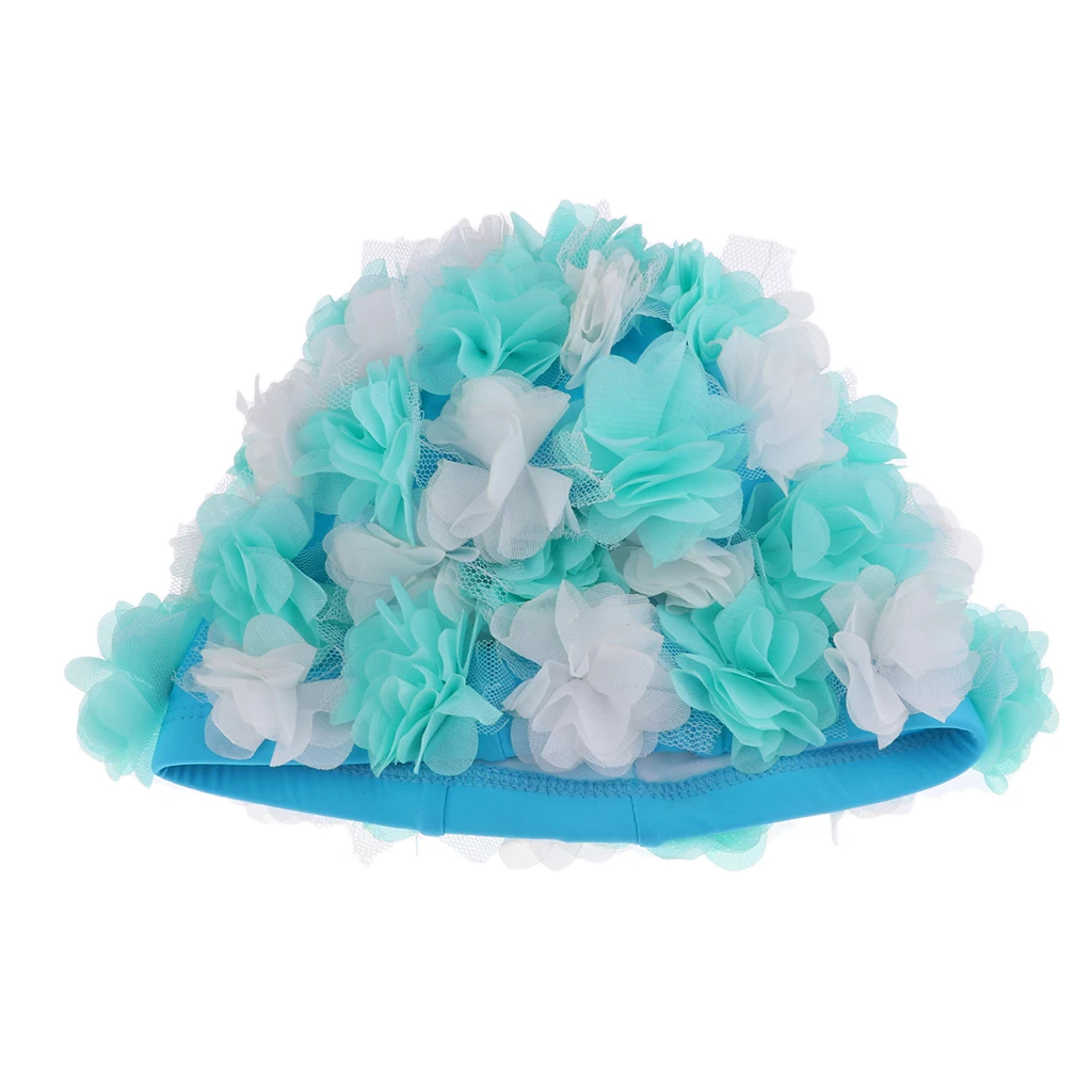 Nylon Retro Floral Swimming Cap Women Ladies Various Colors Available for Sportswear Accessories Swim Swimming Caps Hats