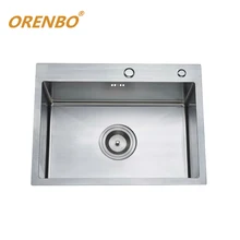 Кухонная раковина ручной работы 55*45*21 см SUS304 из нержавеющей стали, одночаша, кухонная раковина со сливом, без кухонных смесителей